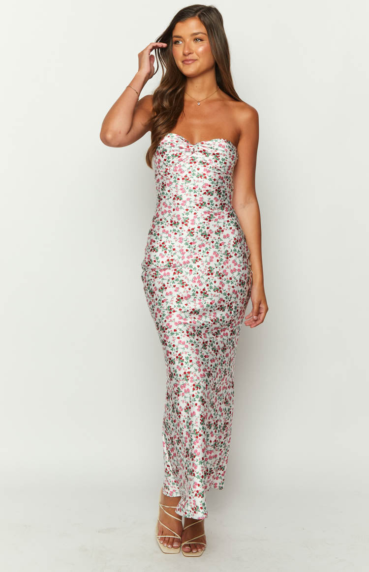 white floral dress bodycon Abbie Maxi Formal sundress