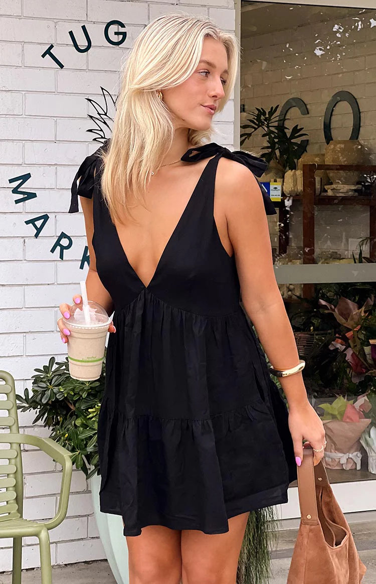 Angel Girl Black Mini Dress - US 6 | Beginning Boutique Exclusive Angel Girl Black Mini Dress - US 6 | Beginning Boutique Exclusive