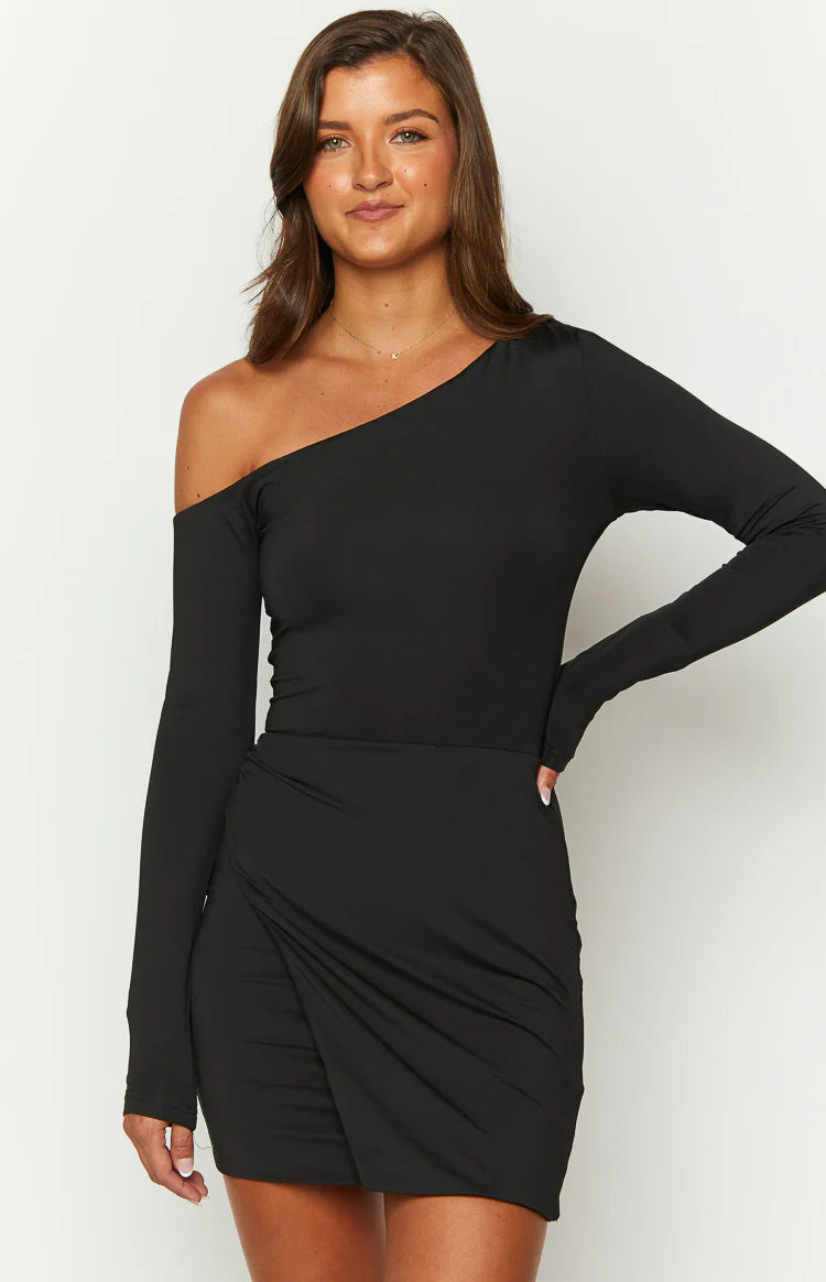Antonio Black Long Sleeve Mini Dress | Beginning Boutique US Antonio Black Long Sleeve Mini Dress | Beginning Boutique US