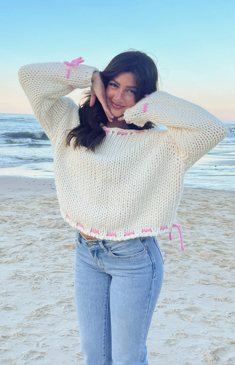 Bea Cream Sweater Beginning Boutique US