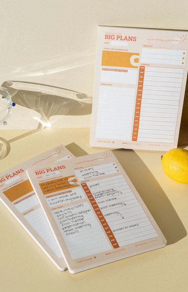 The Happy Employee Big Plans Daily Planner Desk Pad Beginning Boutique US