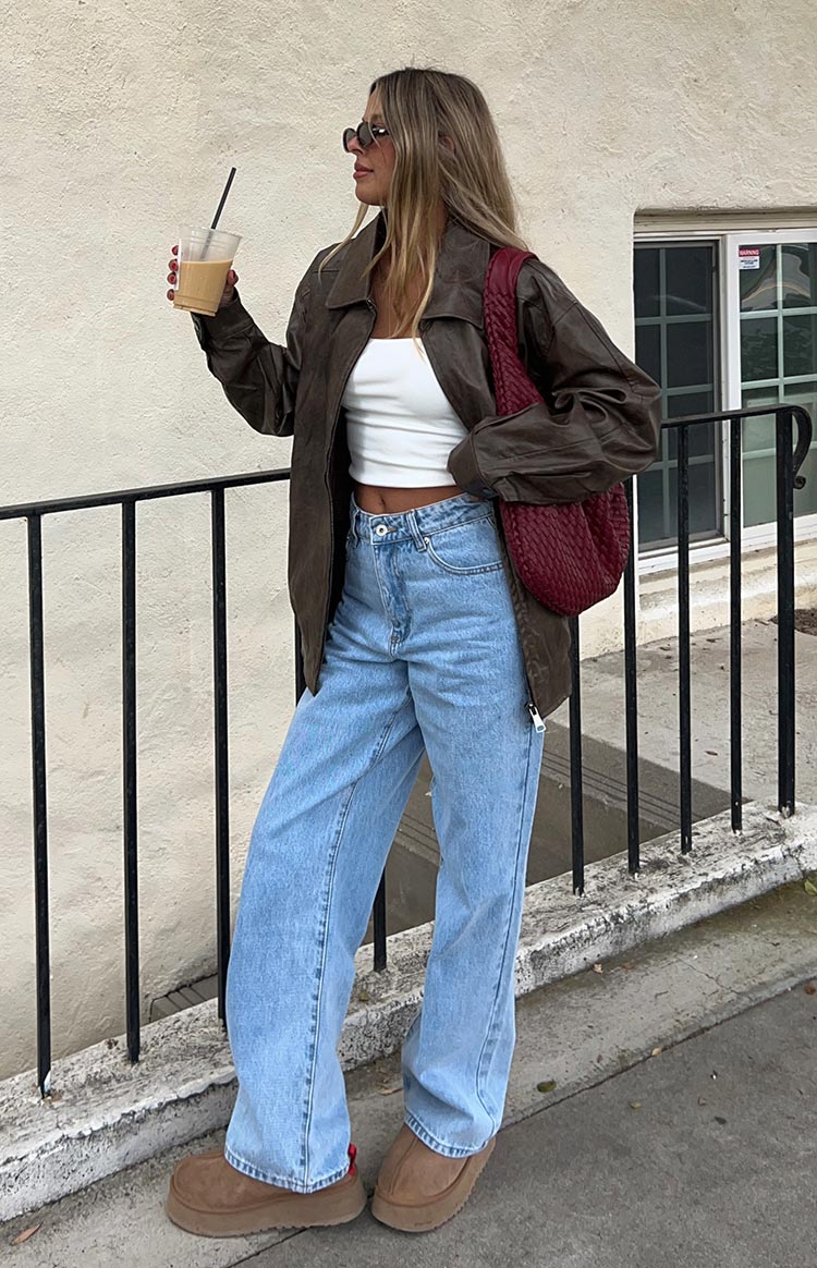 Calliope Light Wash Mid Rise Slouchy Jeans Beginning Boutique US