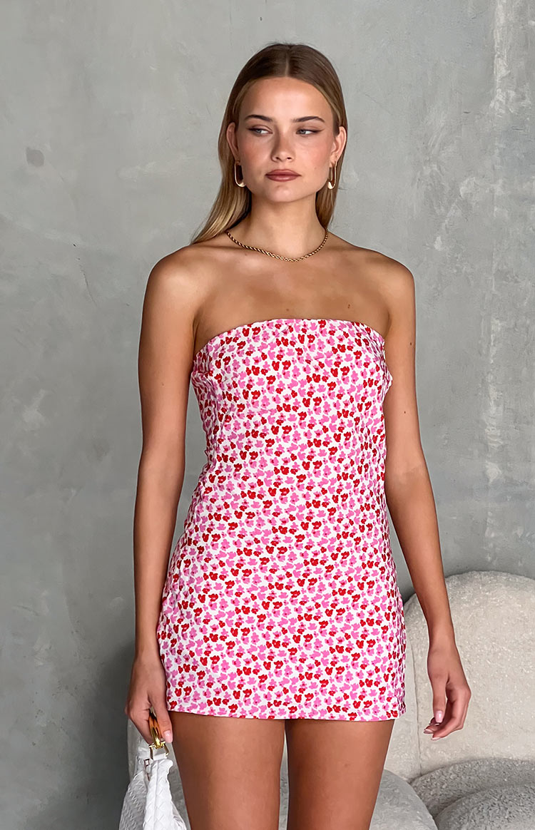 Ellie Pink And Red Speckled Mini Dress Beginning Boutique US