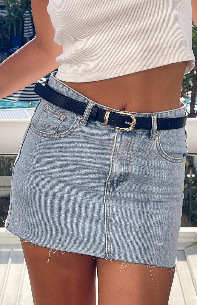 Josey Black PU Belt Beginning Boutique US