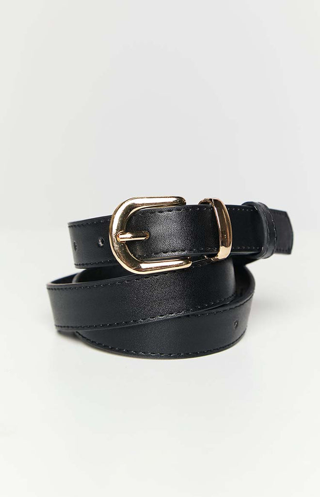 Josey Black PU Belt Beginning Boutique US