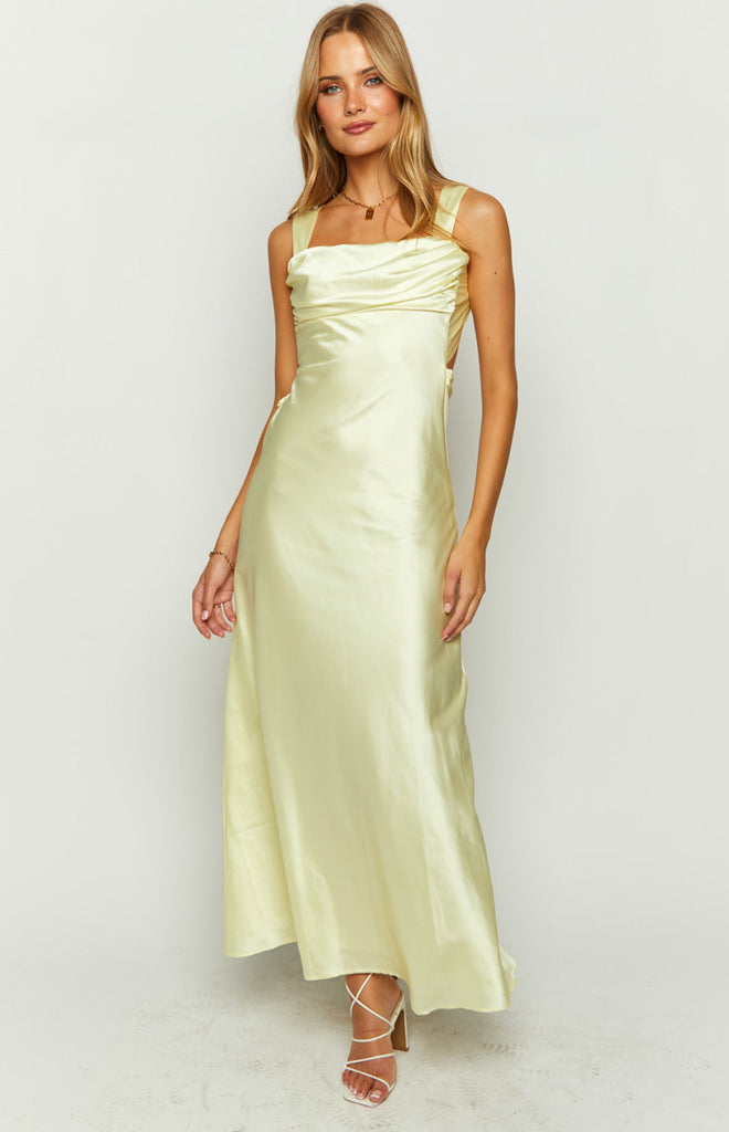Laria Yellow Satin Formal Maxi Dress – Beginning Boutique US Laria Yellow Satin Formal Maxi Dress – Beginning Boutique US