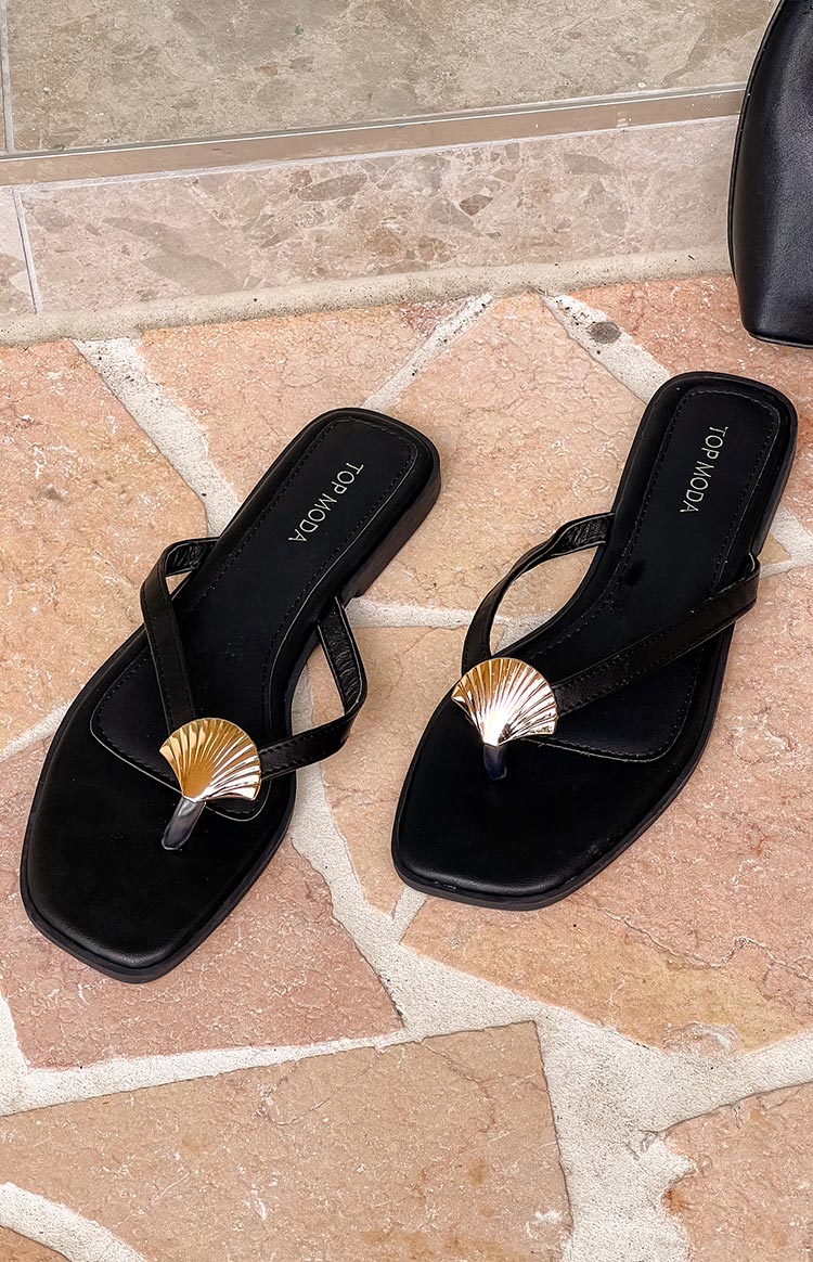 black and gold dress sandals TROMPE L'OEIL SANDALS main image 1