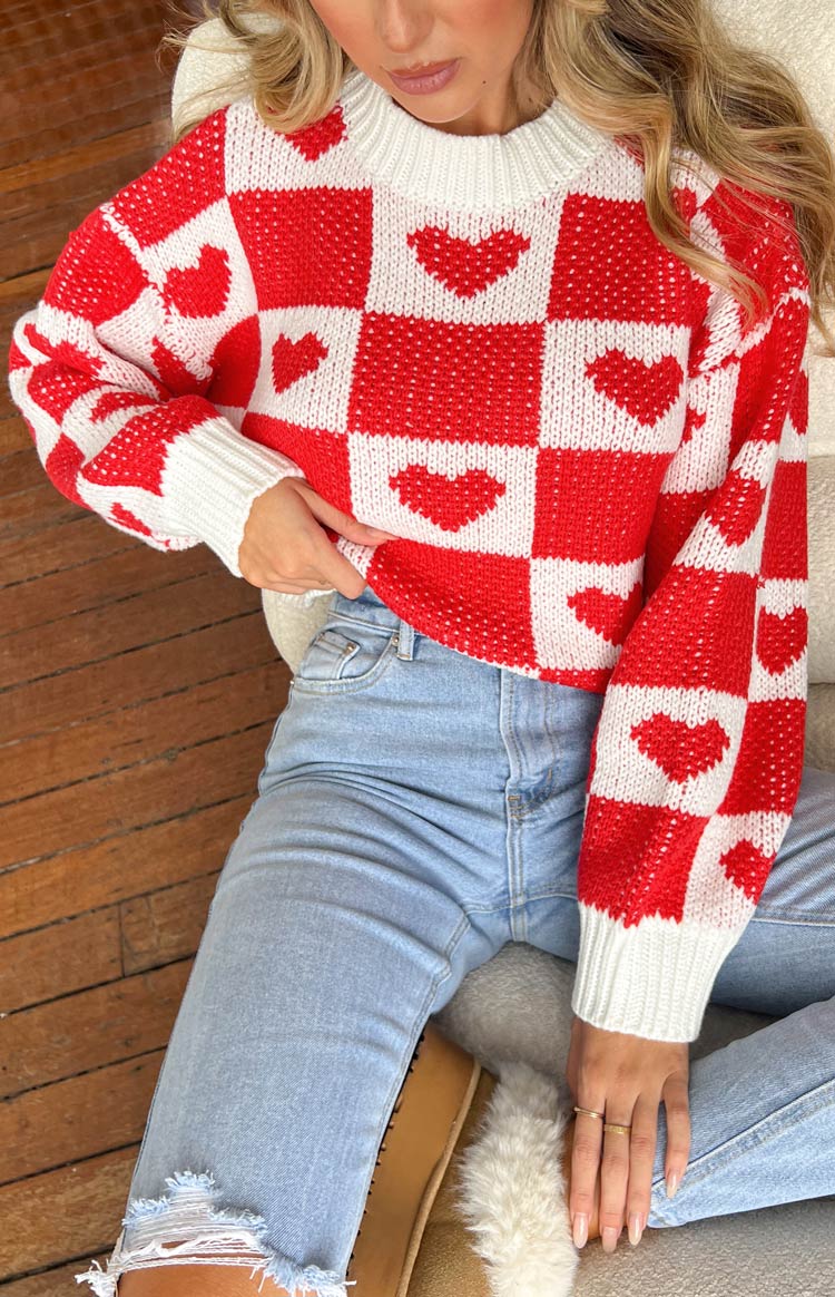 Red Heart Patchwork Jumper Beginning Boutique US