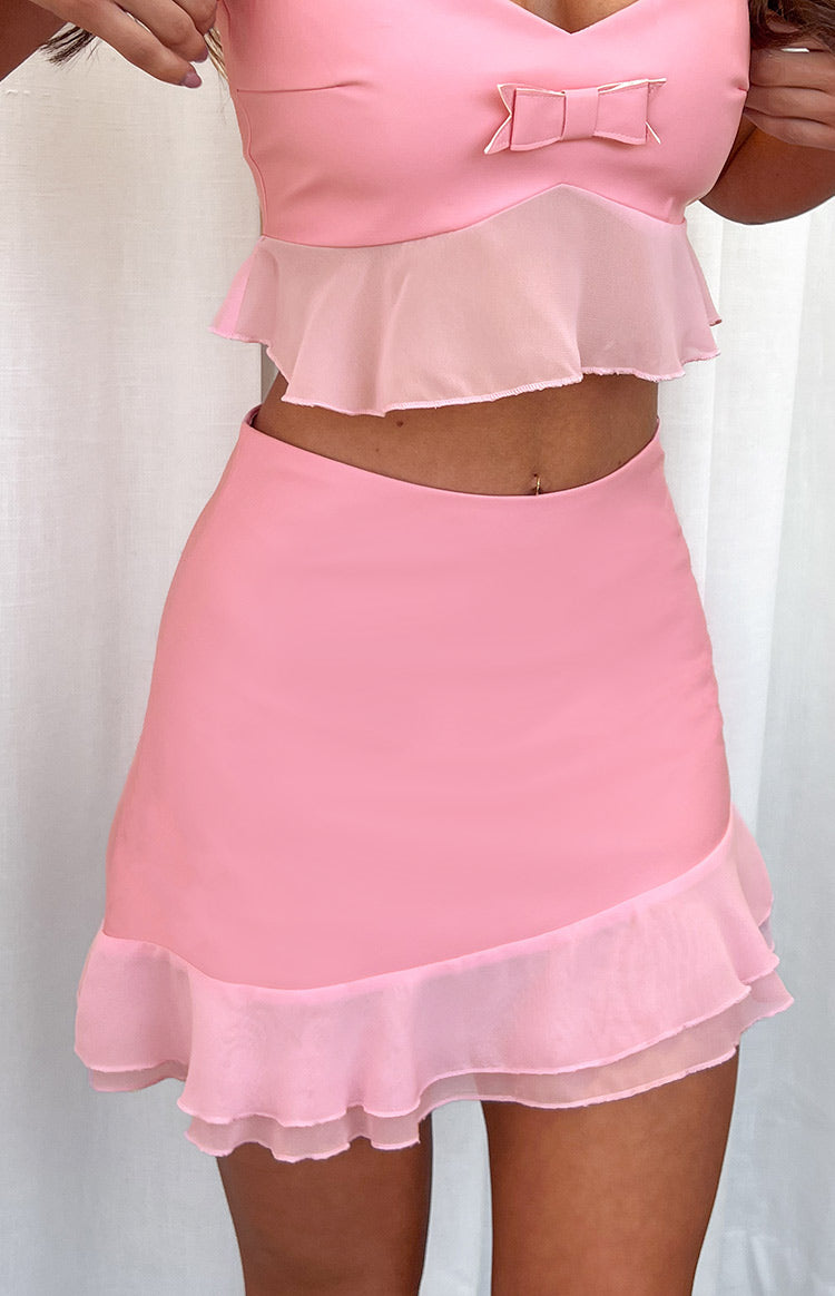 Sweetest Pink Mini Skirt Beginning Boutique US - Main Image