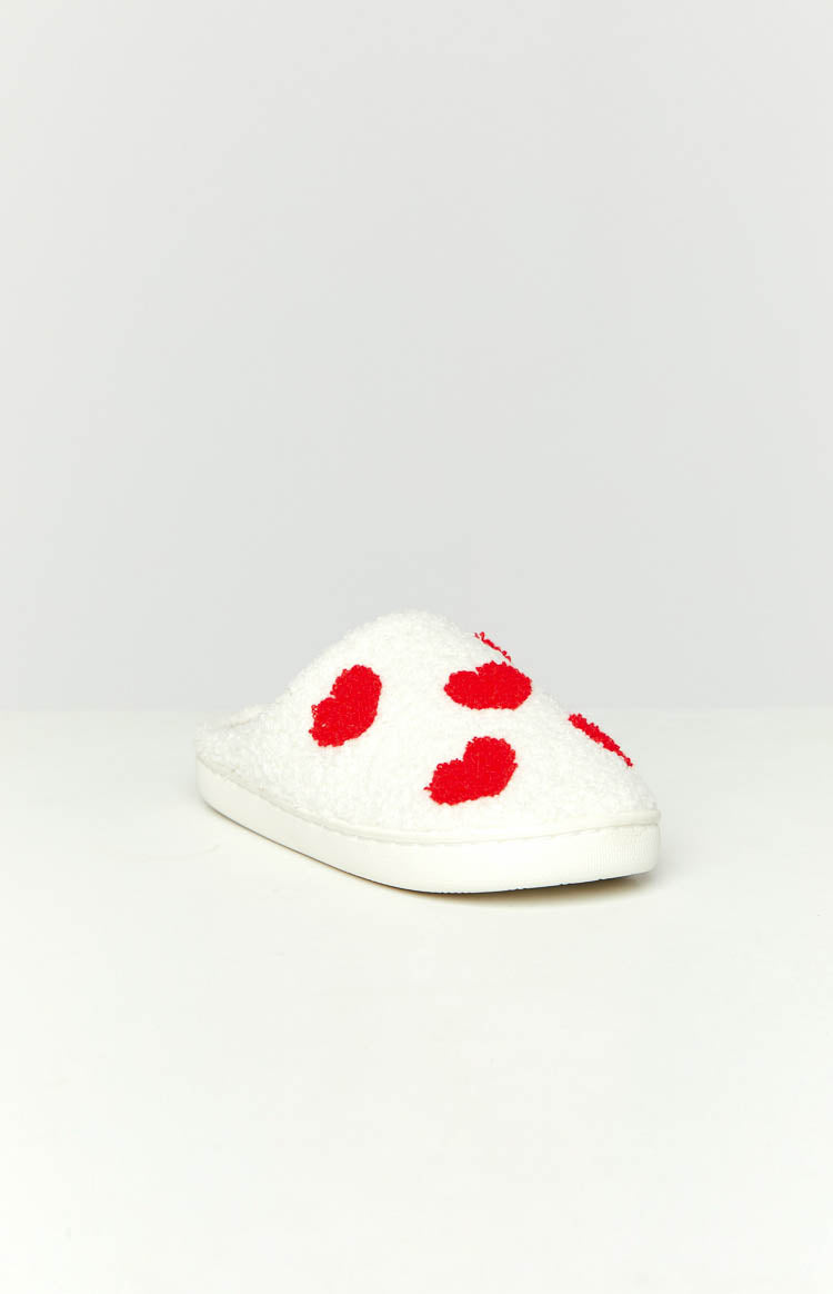 Sweetheart Sole White Love Heart Slippers (FREE over $200) Image