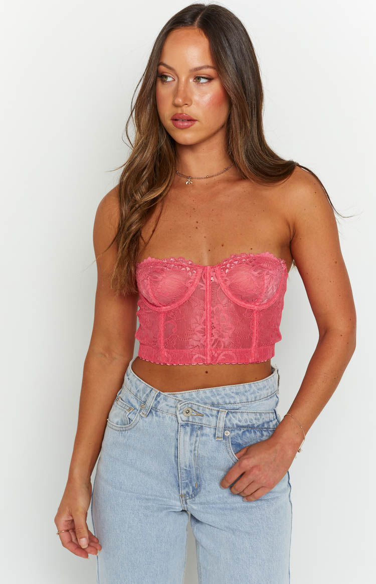 hot pink bustier top