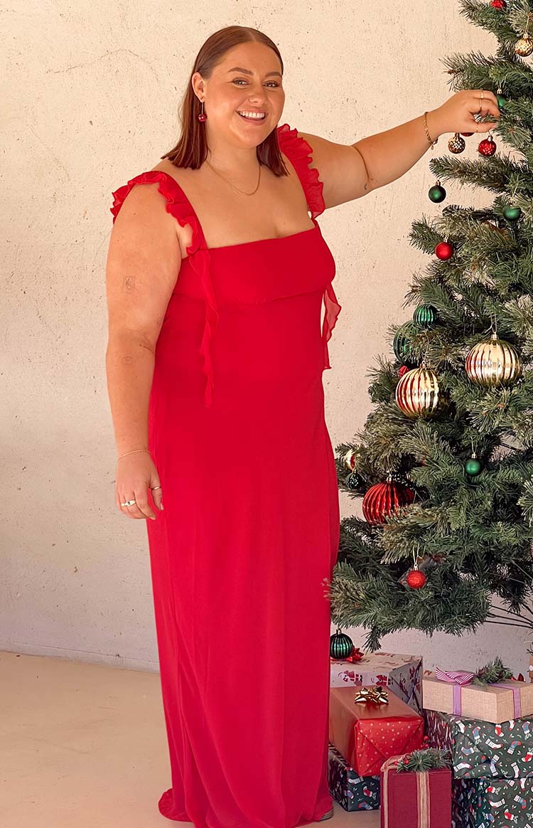 Viona Red Maxi Dress - US 4