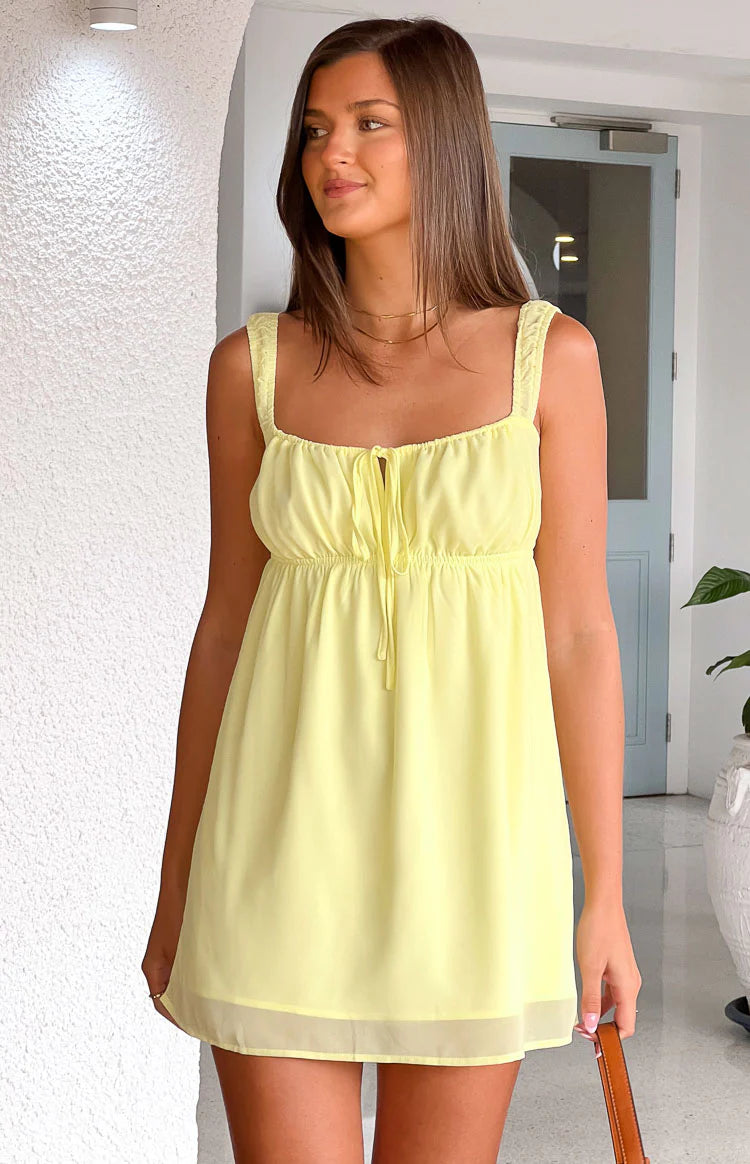 Brooke Yellow Mini Dress - US 12