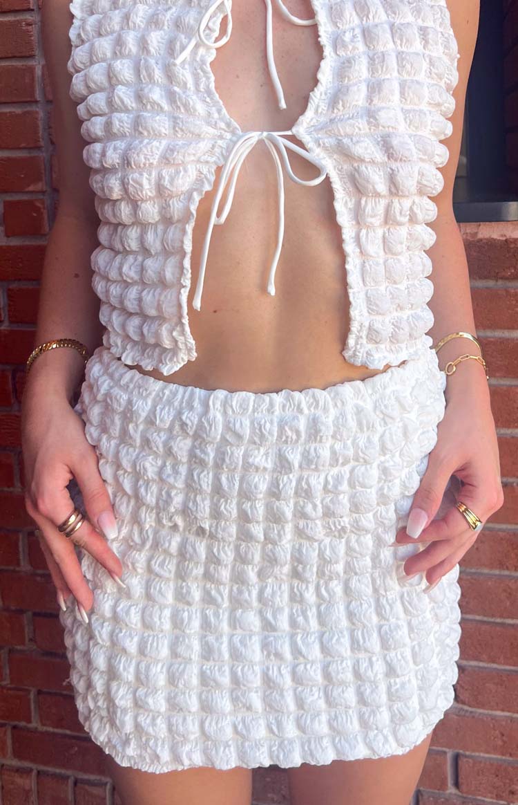 Bubble White Mini Skirt Image