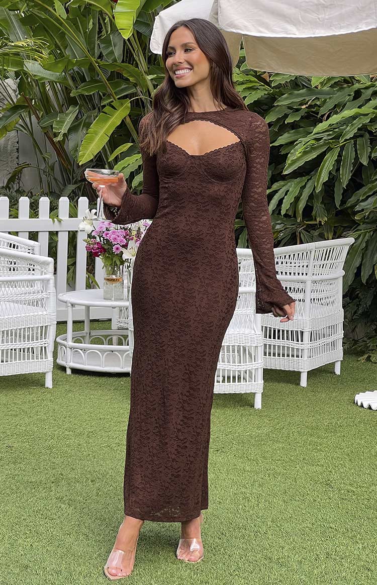 knee length dresses for ladies Floral Trail Maxi Dress