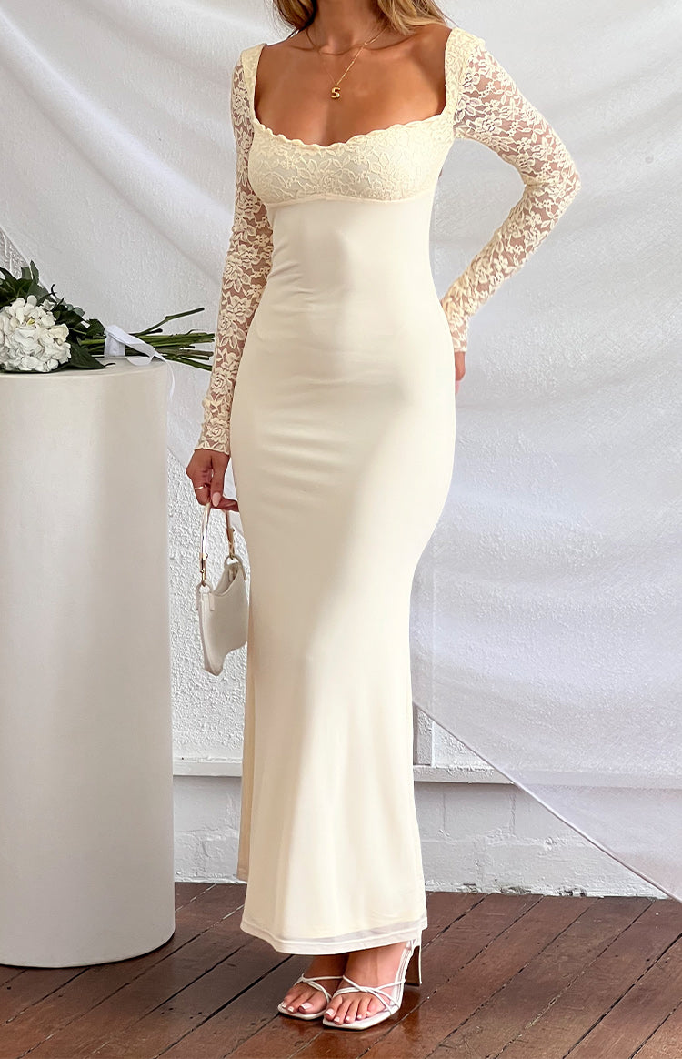Orlanda Cream Maxi Dress Beginning Boutique US