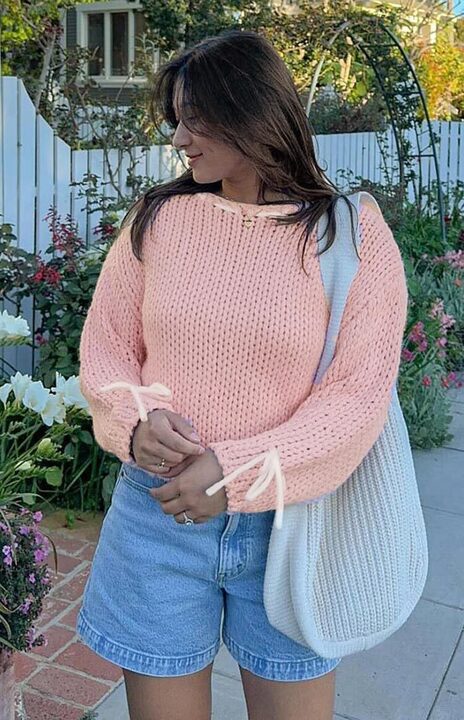Bea Baby Pink Sweater Beginning Boutique US
