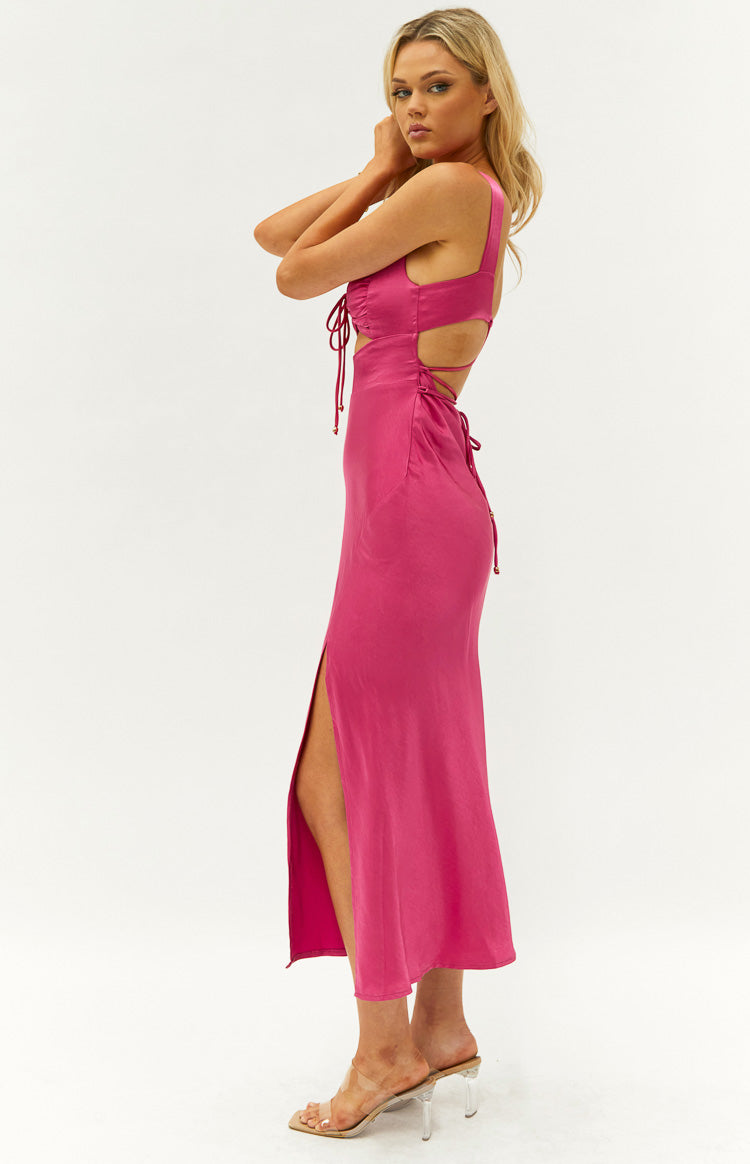Anastasia Hot Pink Midi Dress Image