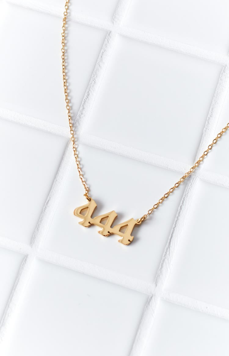 444 Gold Angel Number Necklace Image