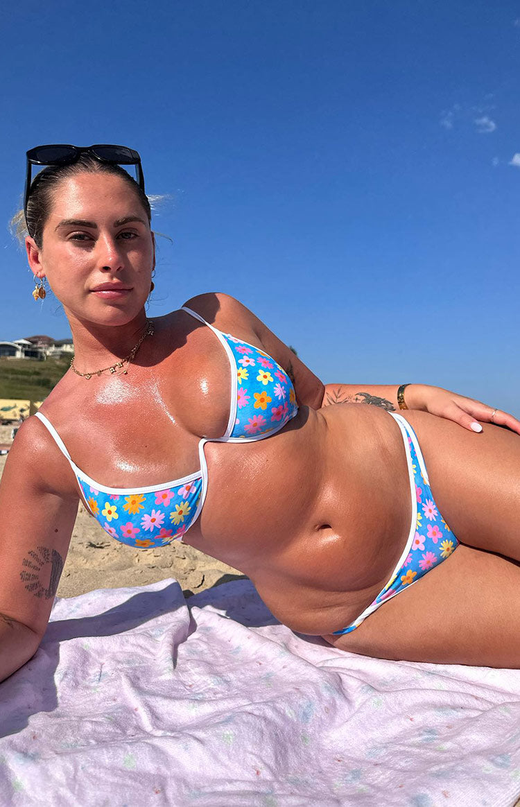 9.0 Swim Bahamas Multi Floral Blue Bikini Bottoms Image