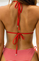 9.0 Swim Wave Red Stripe Triangle Bikini Top