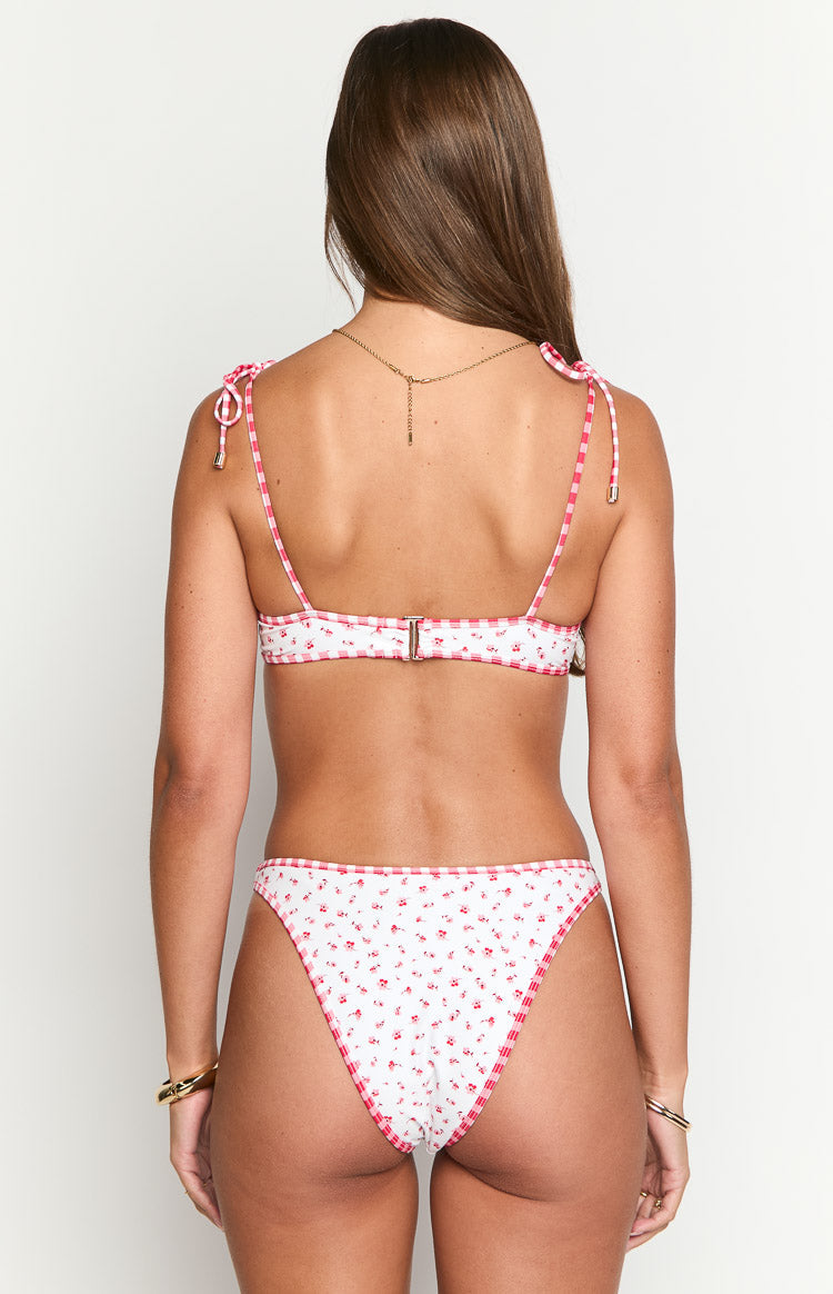 9.0 Swim Bianca Red Floral Bikini Top Image