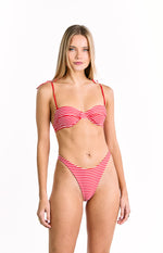 9.0 Swim Bianca Red Stripe Bikini Top Image
