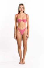 9.0 Swim Bianca Red Stripe Bikini Top Image