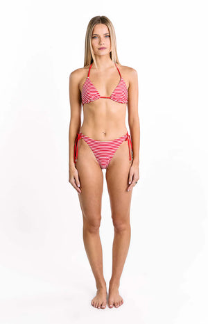 9.0 Swim Wave Red Stripe Triangle Bikini Top