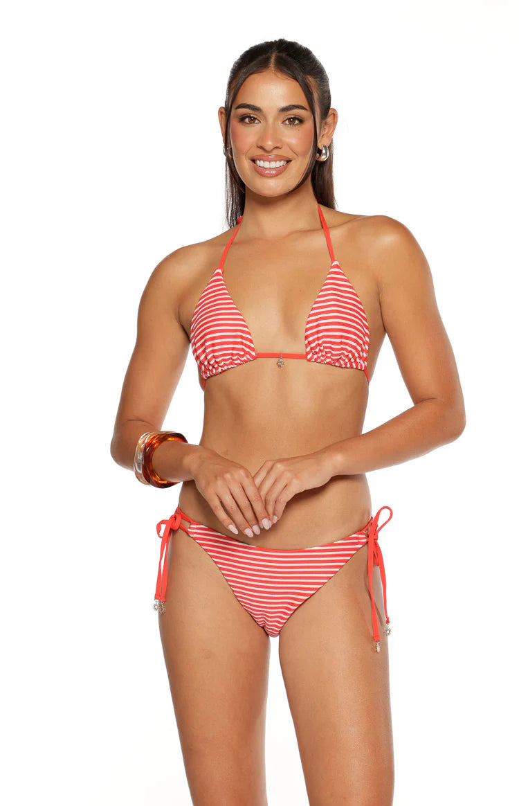 9.0 Swim Wave Red Stripe Triangle Bikini Top