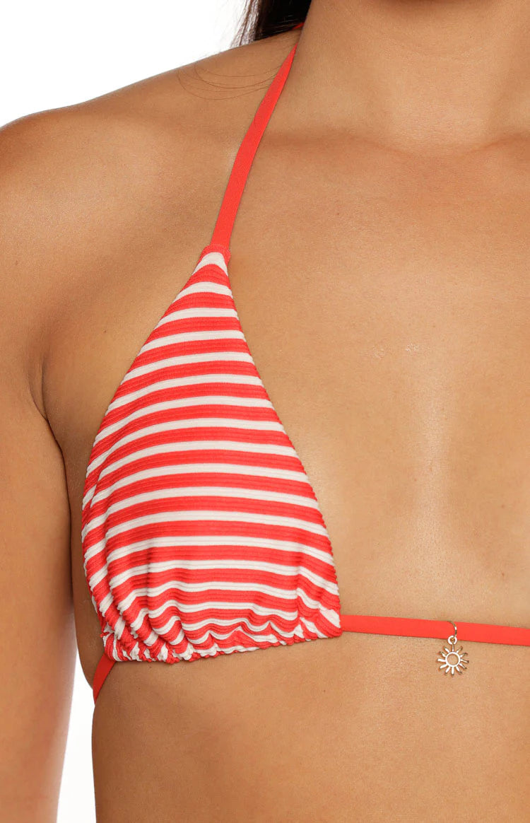 9.0 Swim Wave Red Stripe Triangle Bikini Top
