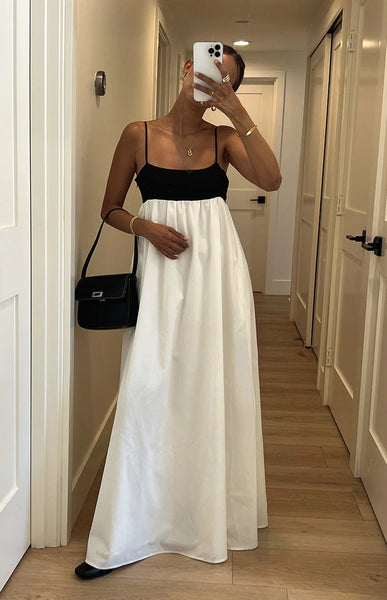Akari White Contrast Maxi Dress - US 8