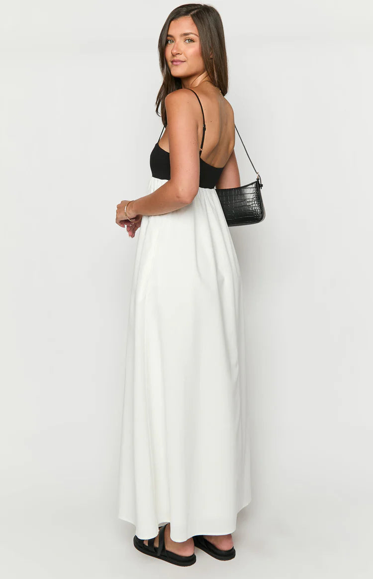 sachin and babi light blue dress Akari White Contrast Maxi Dress - US 12