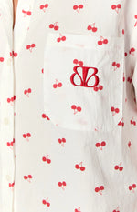 Alexea Cherry Print Pajama Shirt