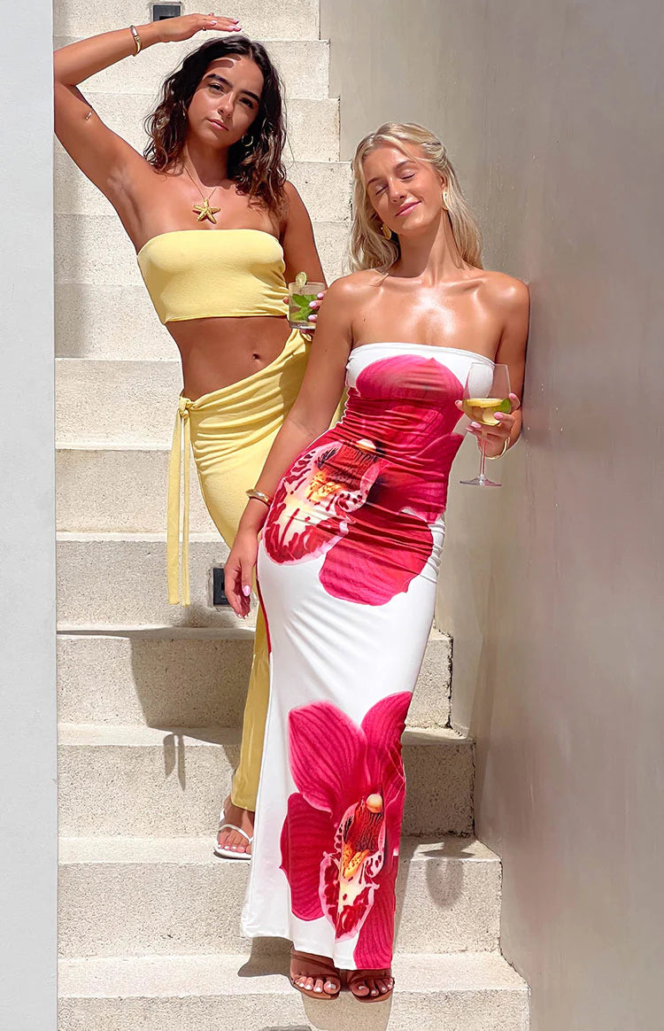 Arizona White Orchid Print Maxi Dress - 18 | Beginning Boutique Exclusive Arizona White Orchid Print Maxi Dress - 18 | Beginning Boutique Exclusive