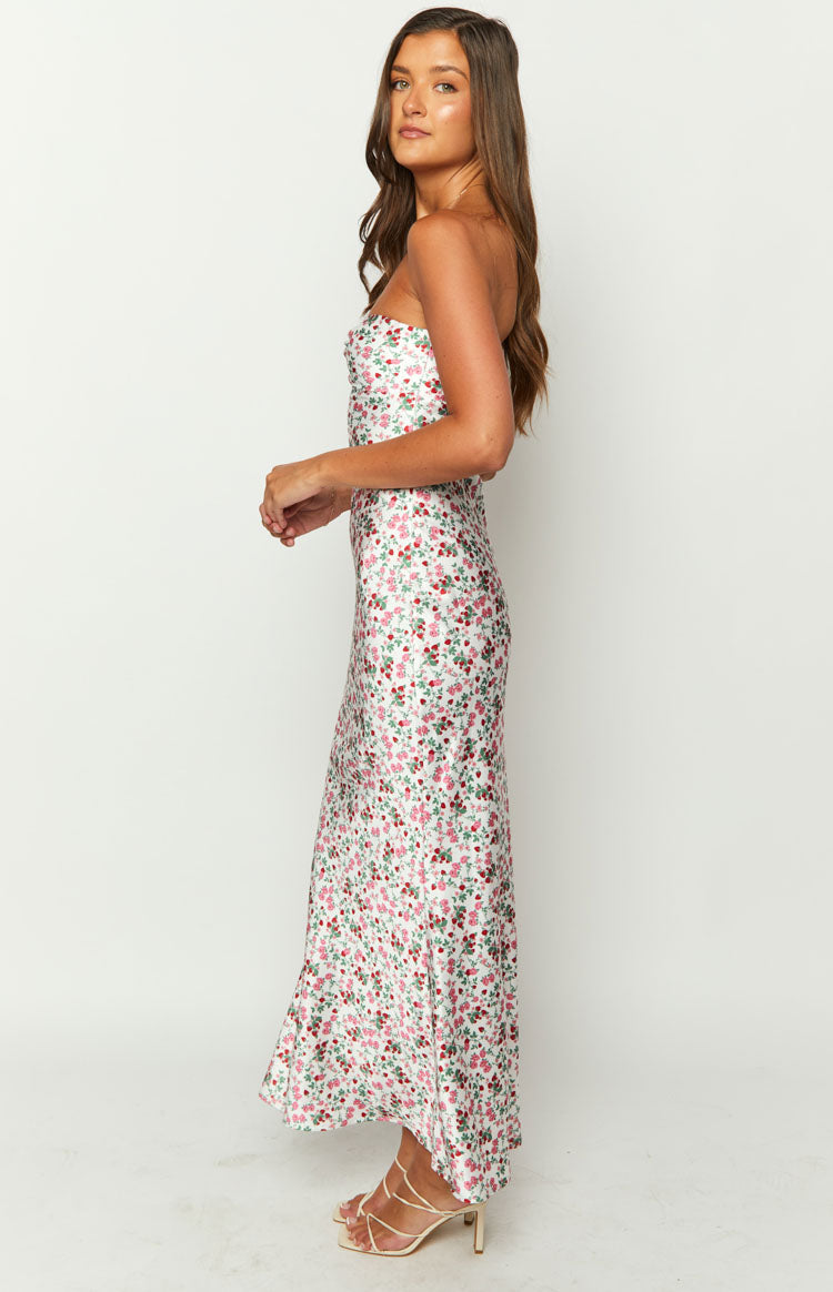 flowy white floral dress Cream floral tiered maxi dress – Bella by Grace Co