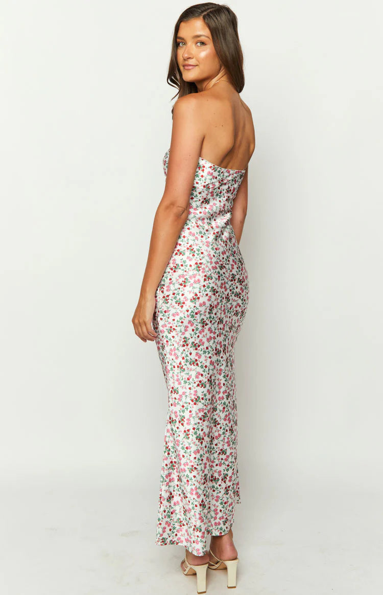 Abbie White Floral Maxi Formal Dress - US 6 | Beginning Boutique Exclusive Abbie White Floral Maxi Formal Dress - US 6 | Beginning Boutique Exclusive
