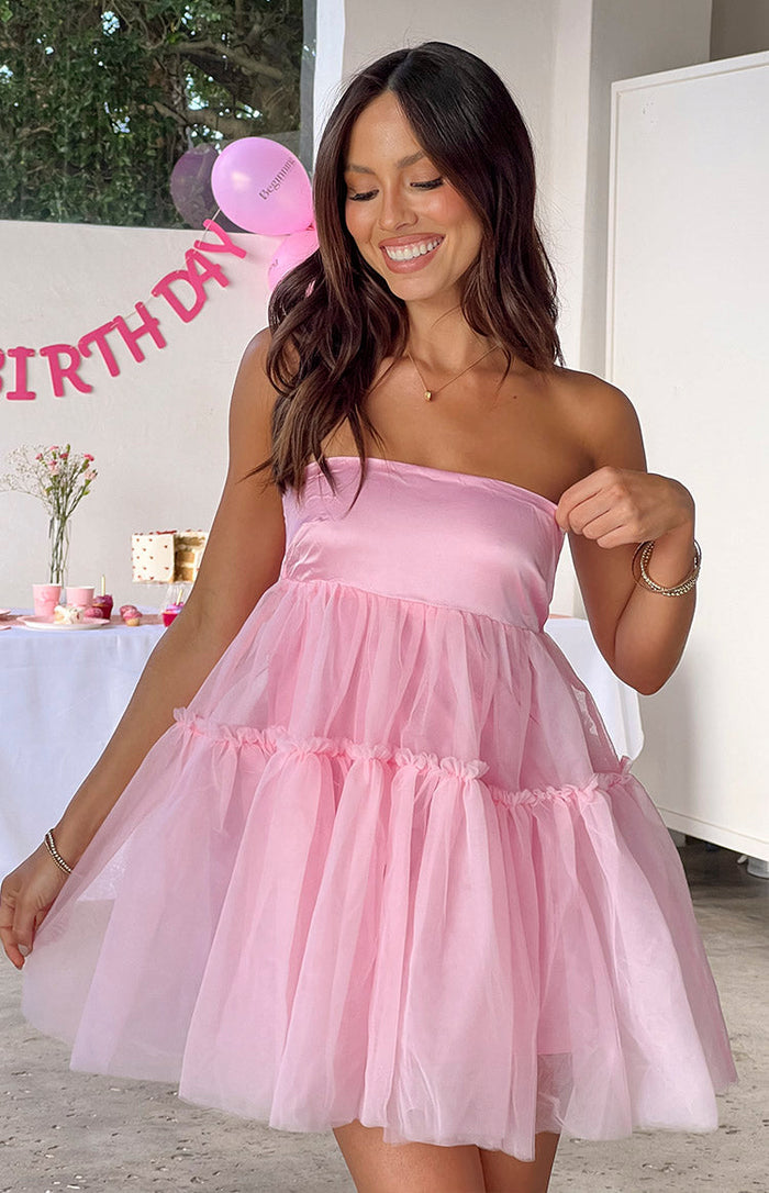 strapless pink mini dress KissProm Dark Green A Line Satin Bubble Hem Short Homecoming Dresses, / 4 this dress pops in a stunning baby pink hue superdown Quinn Strapless Mini Dress