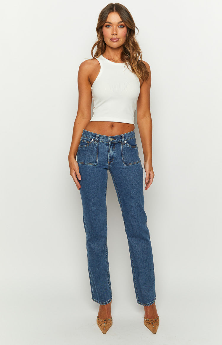 Abrand 99 Low Straight Elena Mid Wash Jeans Image