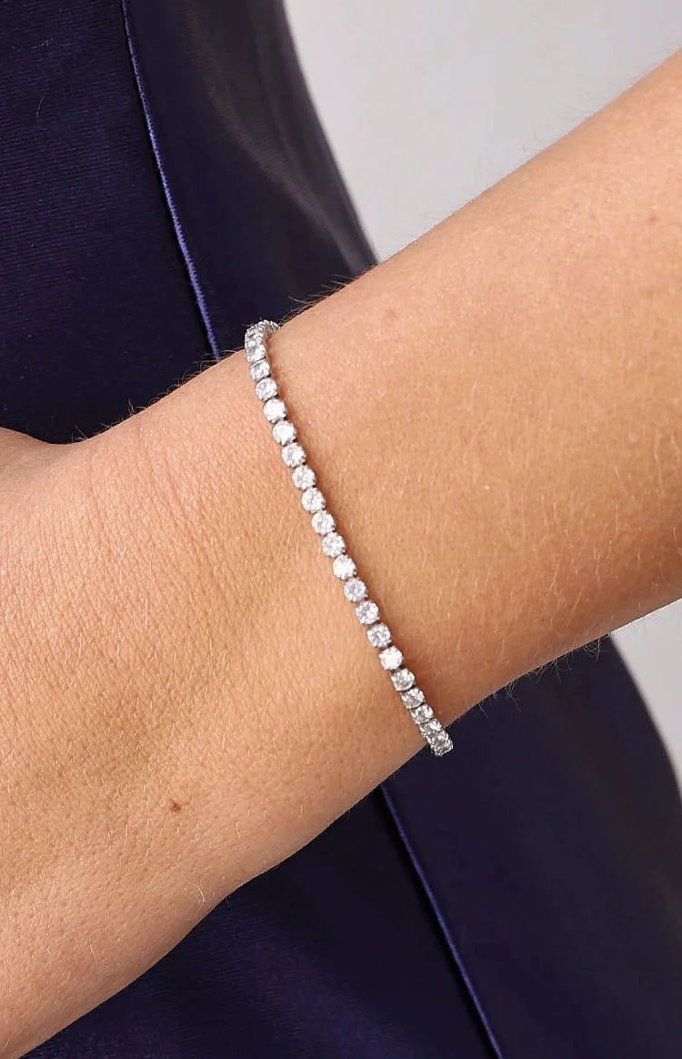 Addison Silver Diamante Tennis Bracelet