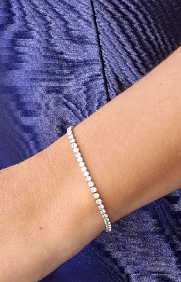 Addison Silver Diamante Tennis Bracelet