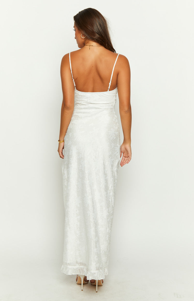 beginning boutique white maxi dress Grayson White Long Sleeve Maxi Dress - US 2