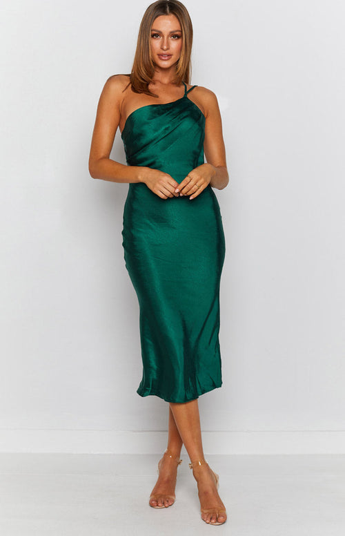 Adella Midi Dress Emerald – Beginning Boutique US