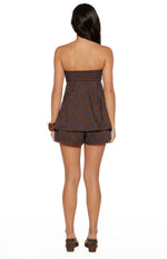 Ailany Brown Floral Strapless Longline Top Image