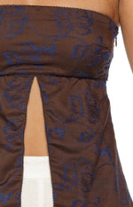 Ailany Brown Floral Strapless Longline Top Image