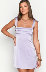 Akira Lilac Tie Mini Dress Image