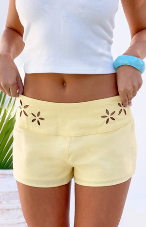 Alamara Yellow Floral Detail Shorts