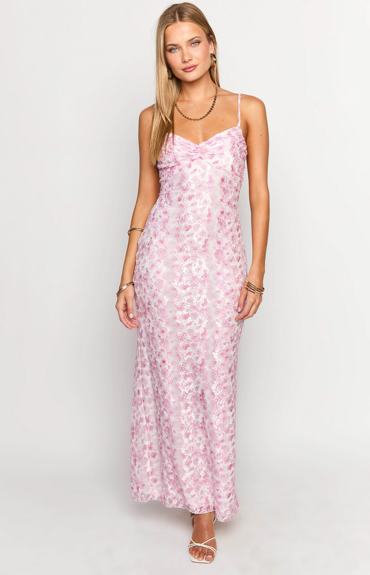 Alanna Pink Lace Maxi Dress - US 18 | Beginning Boutique exclusive Alanna Pink Lace Maxi Dress - US 18 | Beginning Boutique exclusive