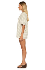 Alba Sage Stripe Oversized Tee Image