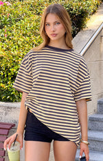 Alba Yellow Stripe Oversized Tee Image